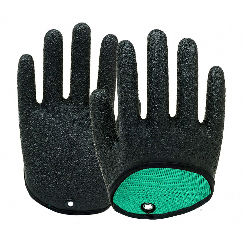 Puncture-Resistant Latex Coated Fishing Gloves, Left/Right