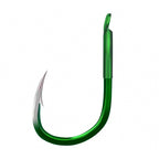 Iseni Style Barbed Hook, Heavy Wire, Green, Sizes 10–17