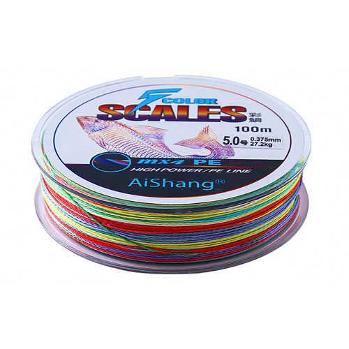 4-Strand Braided PE Line, Multicolor, 100 m (109 yd)