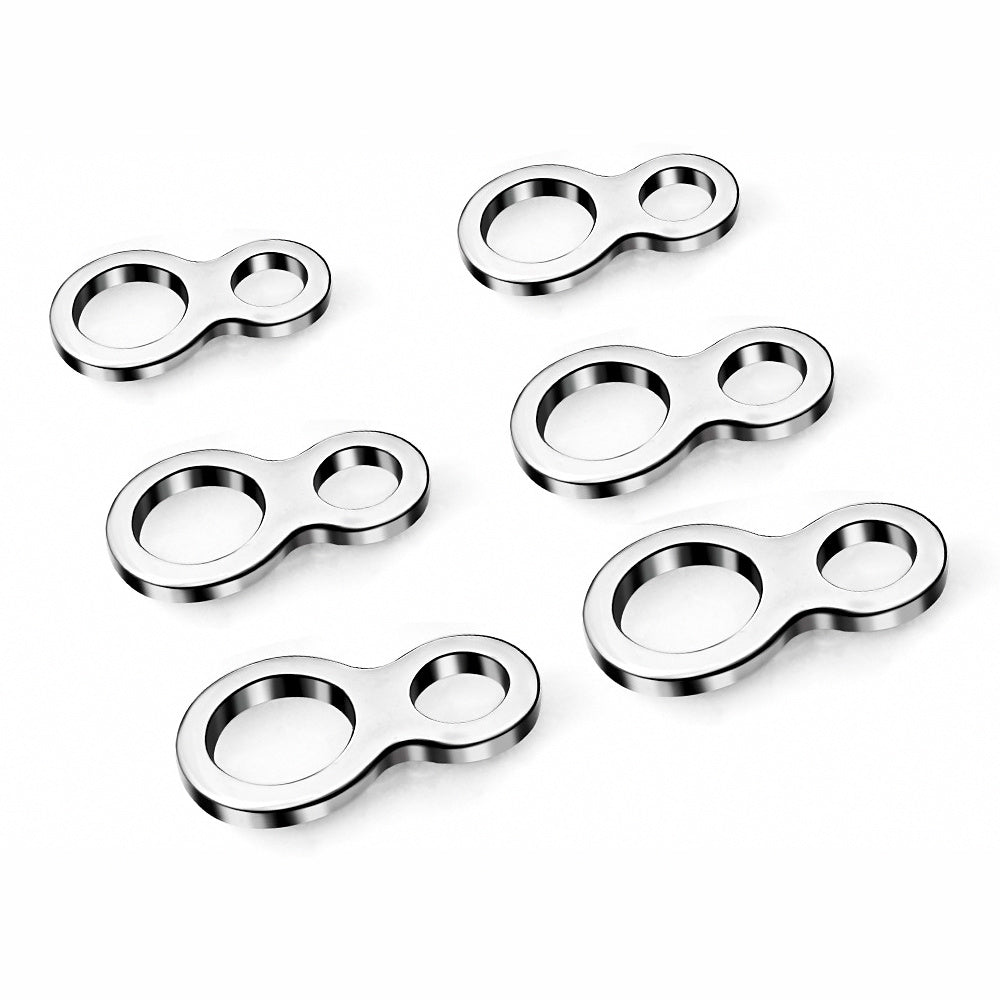 Stainless Steel Crimp Rings, Silver, 20-Pack (Sizes 1#-3#)