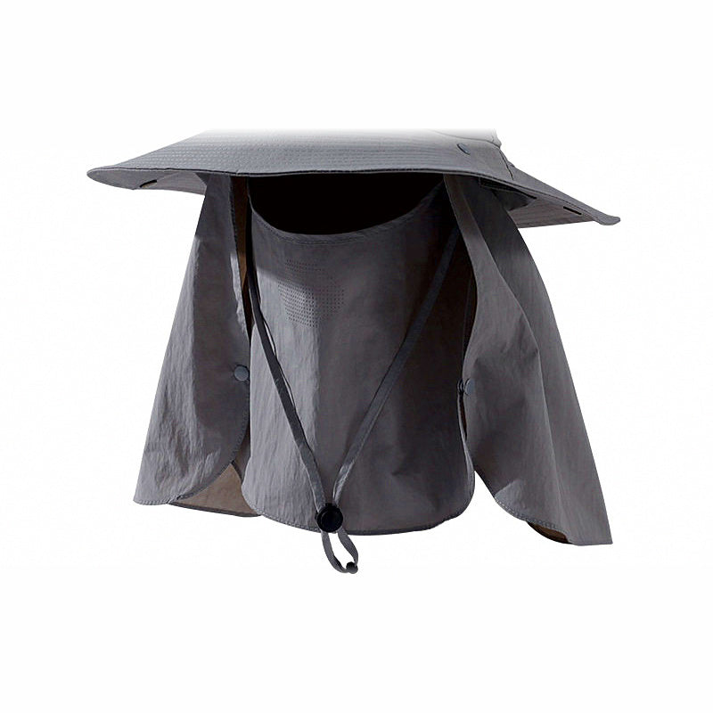 Wide Brim Sun Hat with Face & Neck Cover, Adjustable 55–59 cm