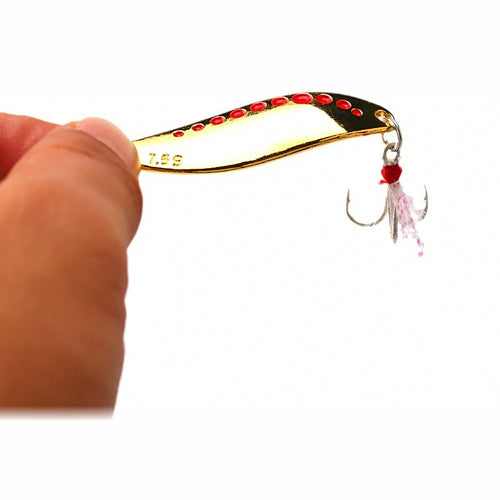 Metal Casting Spoon Lure, Feather Treble, 2.5–25 g (0.09–0.88 oz)