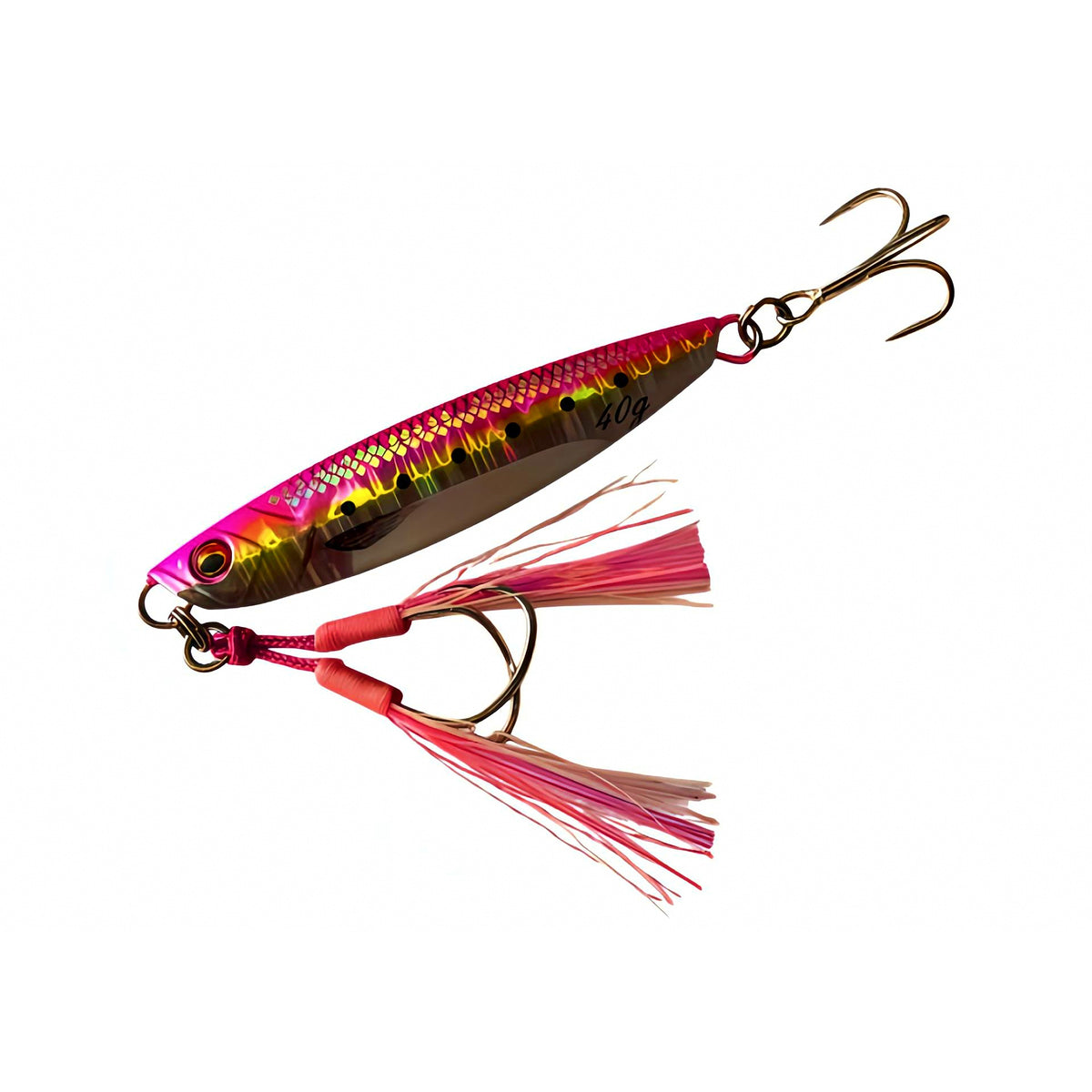 Glow Metal Jig with Treble Hooks, 80 g (2.8 oz)