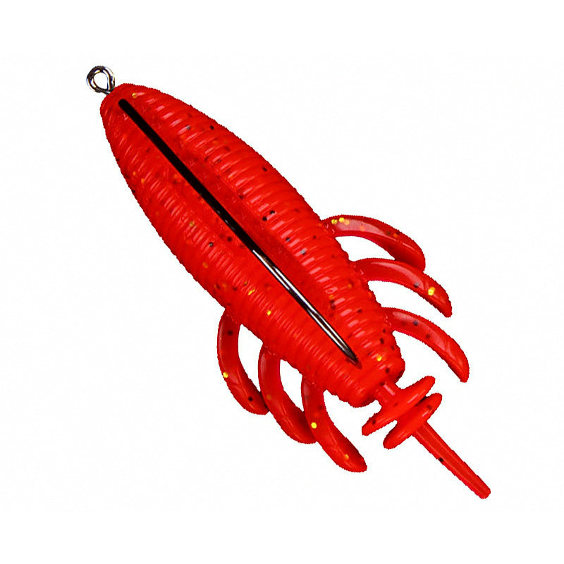 Floating Soft Frog Lure with Offset Hook, 6-Pack
