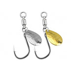 Spinning Blade Single Hook, 2-Pack, Sizes 1 to 4/0