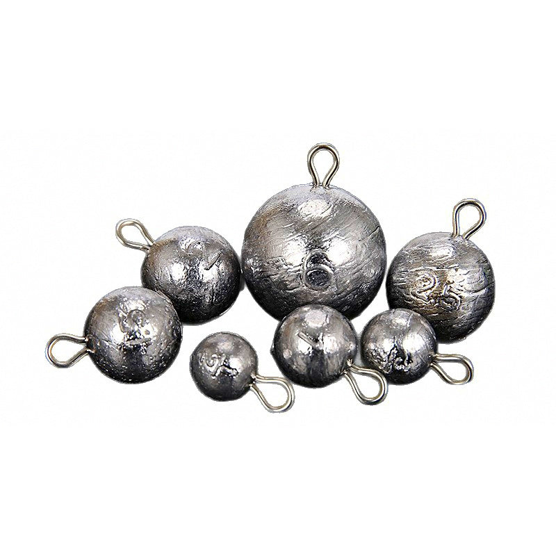 Round Ball Sinker with Eyelet, Lead, 1/2–48 oz (14–1360 g)