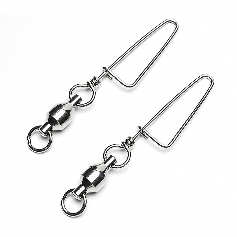 Ball Bearing Swivel with Curved Snap, Stainless Steel, Sizes 1-8