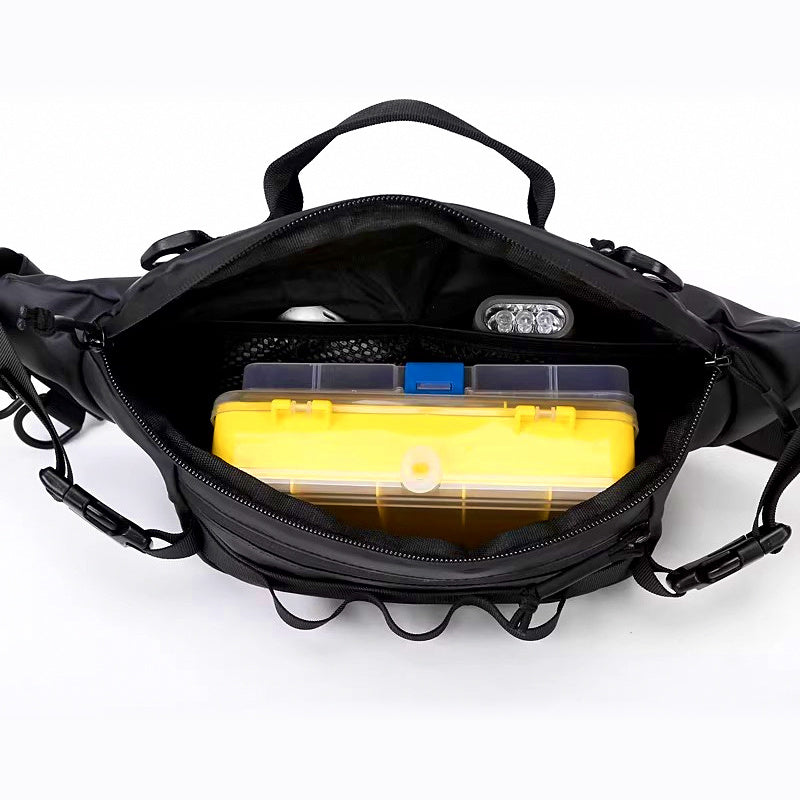 Waterproof Fishing Tackle Bag, Crossbody Sling, 38×16×9 cm