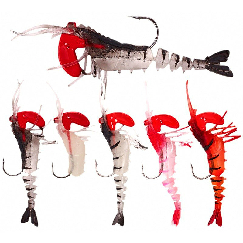 Jointed Soft Shrimp Lure Set, 5 Pack