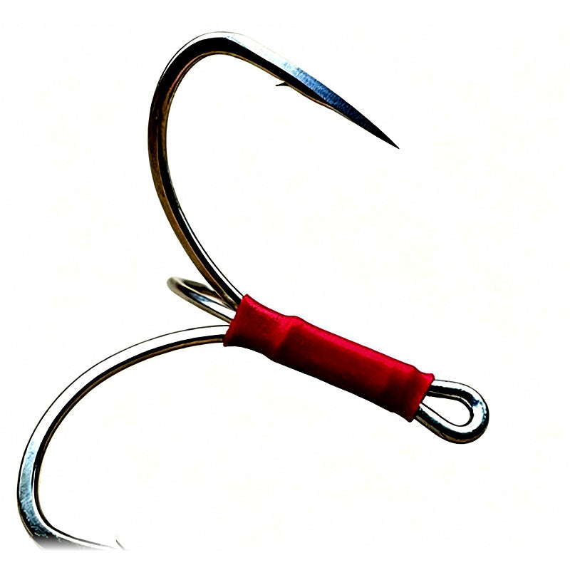 Carbon Steel Treble Hooks, Barbless or Small Barb