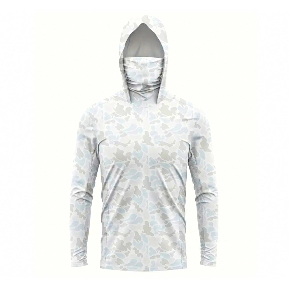 Men's Camo Quick-Dry Fishing Shirt with Face Mask, UV