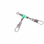 Barrel Swivel with Snap, Glow Bead, Black, 3 Sizes