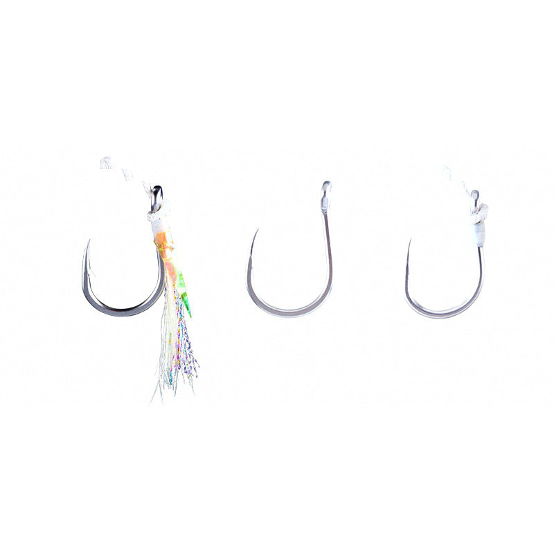 Thread-Wrapped Barbed Jig Hooks with Tube, Glow, #3–#13