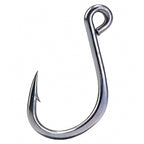 Saltwater Large-Eye Single Hook, High-Carbon Steel, Size 8–2/0