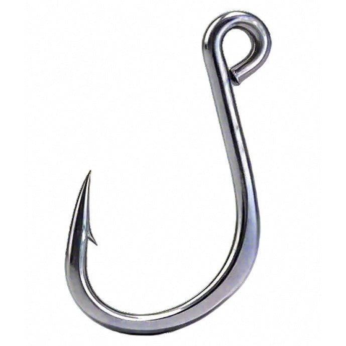 Saltwater Large-Eye Single Hook, High-Carbon Steel, Size 8–2/0