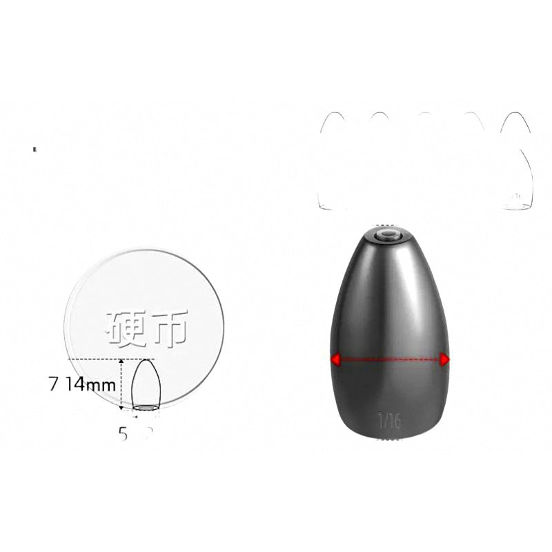 Tungsten Barrel Bullet Sinkers, 0.06–0.49 oz (1.8–14 g)