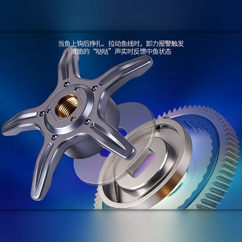 Round Baitcasting Reel with Electronic Brake, Aluminum Spool