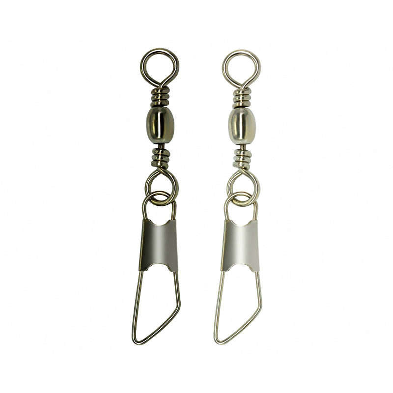 Barrel Swivel with Safety Pin Snap, Brass or Iron