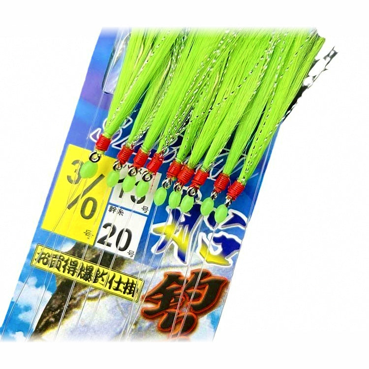 Hair Hook String Rig, 6 or 10 Hooks, Sizes 2/0–4/0