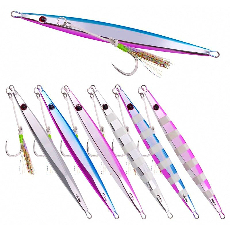 Saltwater Metal Jig with Double Hooks, 100–500 g (3.5–17.6 oz)