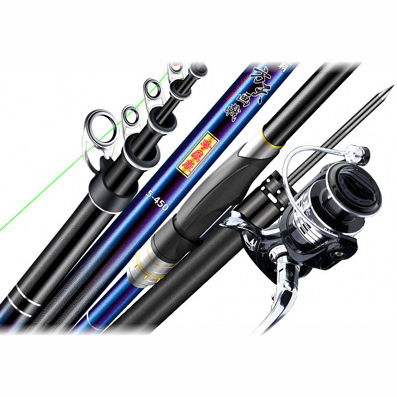 Telescopic Carbon Rock Fishing Rod, 3.6–7.2 m (11.8–23.6 ft)