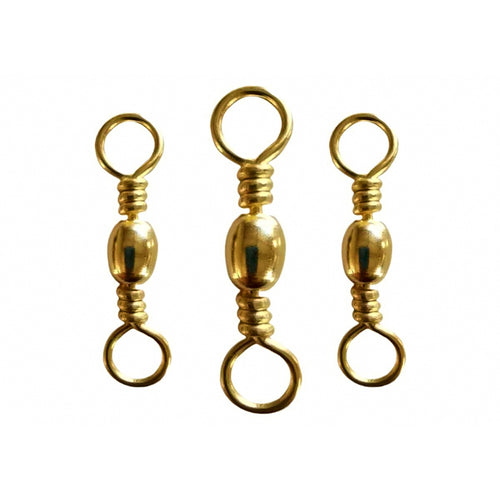 Brass Barrel Swivel, Gold, Sizes 14 to 5/0