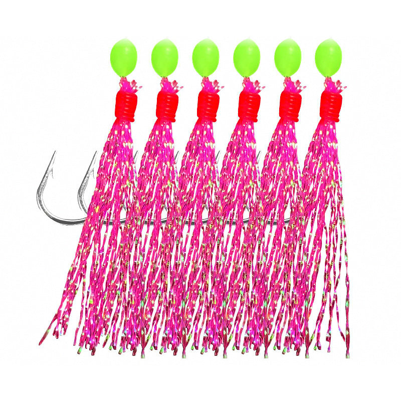 Glow Fish Skin Bait Rig Hooks, Barbed, 6 per Pack