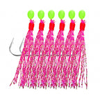 Glow Fish Skin Bait Rig Hooks, Barbed, 6 per Pack