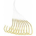 Pre-Snelled Offset Bass Hooks, Gold, Tub Pack