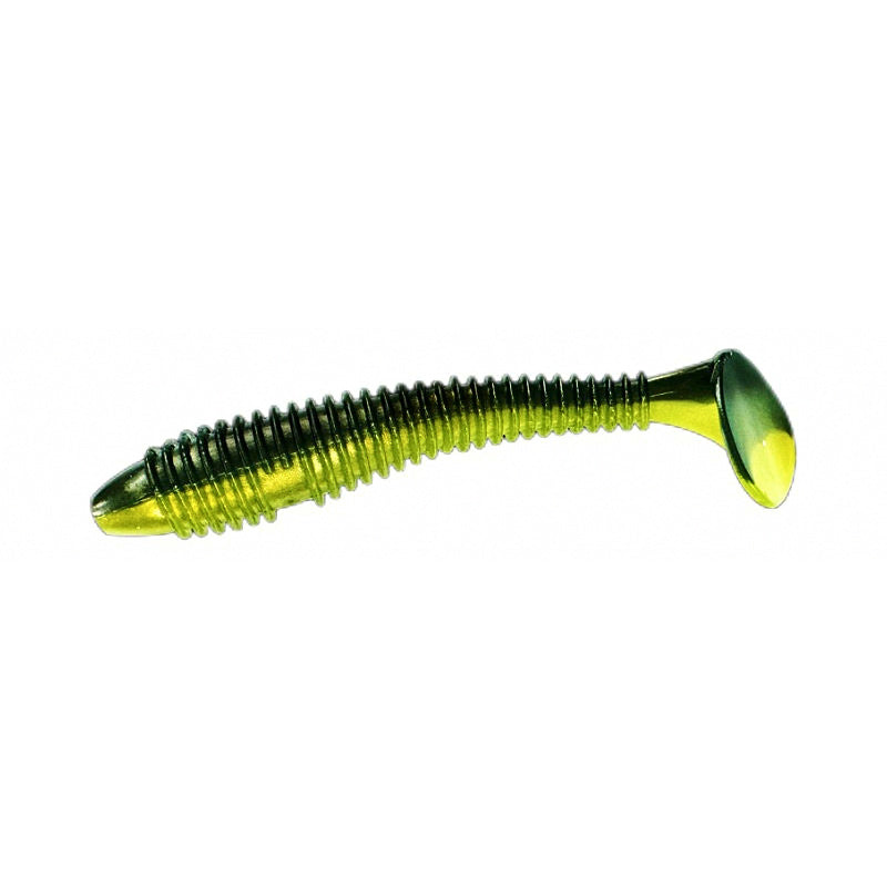 Ribbed T-Tail Soft Plastic Grub, 5.5–7.5 cm (2.2–3.0 in)
