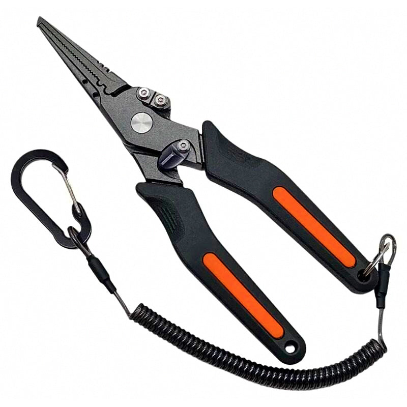 Fishing Pliers with Lanyard & Nylon Pouch, Stainless Steel