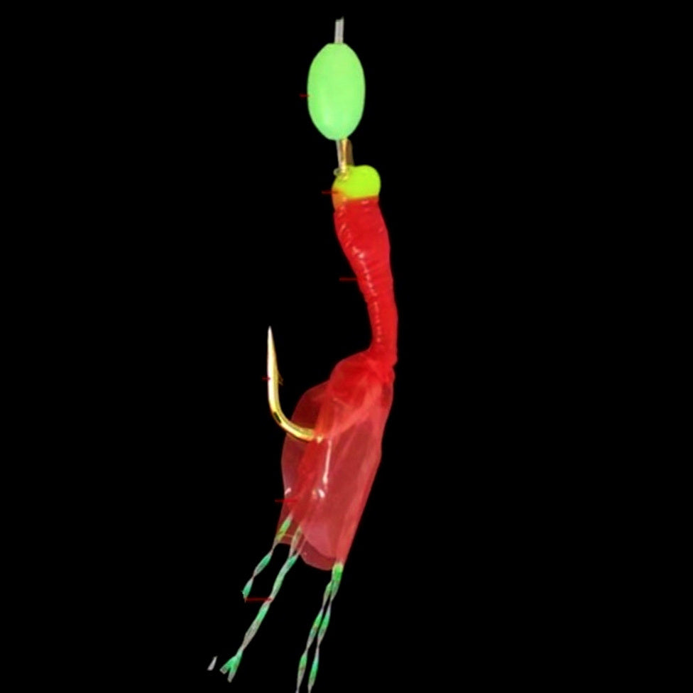 Red Feather Sabiki Rig, Bait Hooks, Sizes 5–14