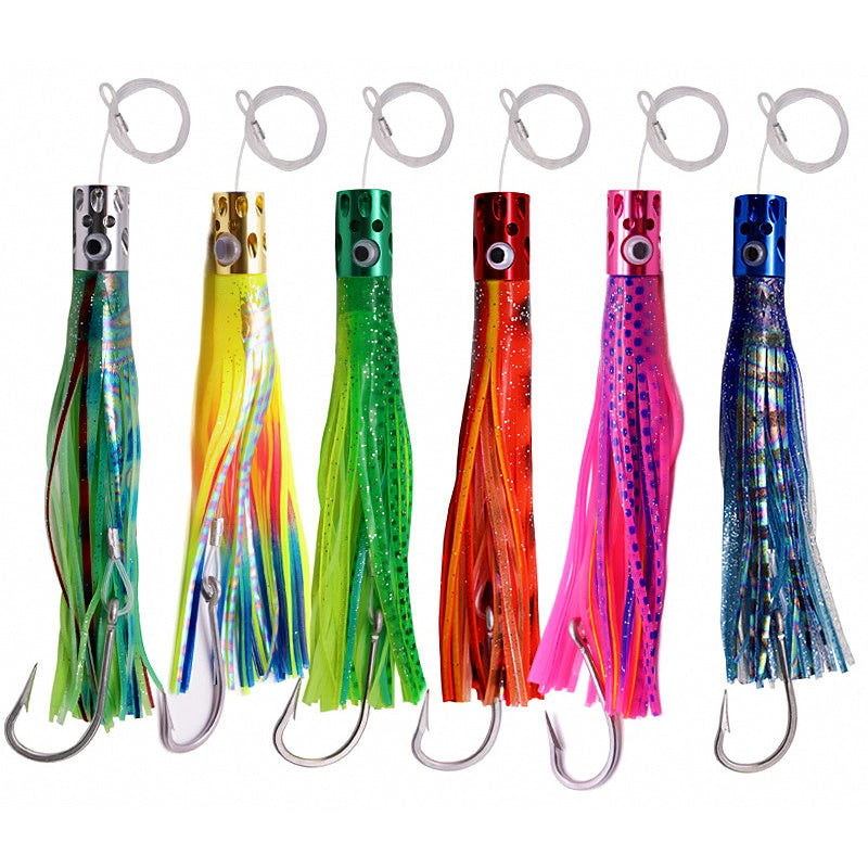 7 in Metal Head Trolling Lure, Squid Skirt Style