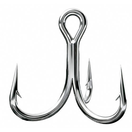 6X Short Shank Barbed Treble Hooks, Sizes 1/0–16