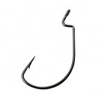 Wide-Belly Crank Single Hook, High-Carbon Steel, Barbed, 8–5/0