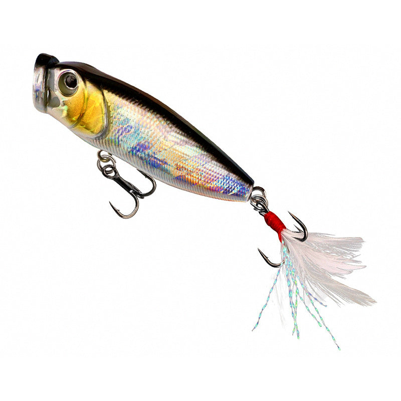 Floating Popper Lure, 9 g (0.3 oz), Feather Treble Hook