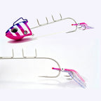 Glow Squid Jig Hook Rig, Size 14 Barbed, Boat Fishing