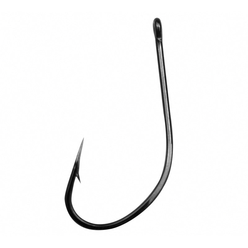 Barbed Long Shank Eyed Hooks, Carbon Steel, Bulk Pack