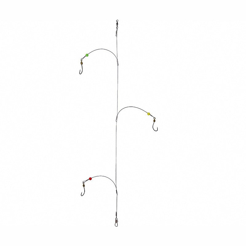 3-Hook Rig with Steel Wire Leader, Anti-Tangle Hook Rig