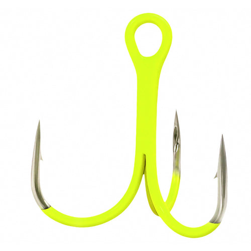 Fluorescent Green Treble Hooks, Barbed, #14–10/0