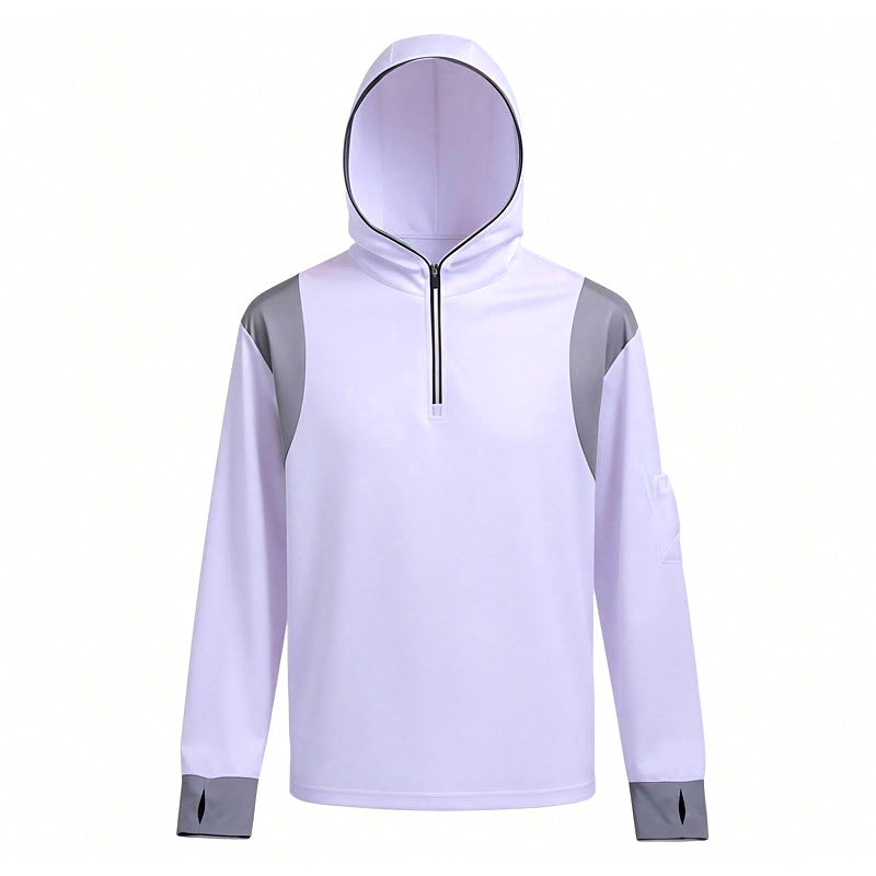 Men's UPF 40+ Hooded Long Sleeve Fishing Sun Shirt