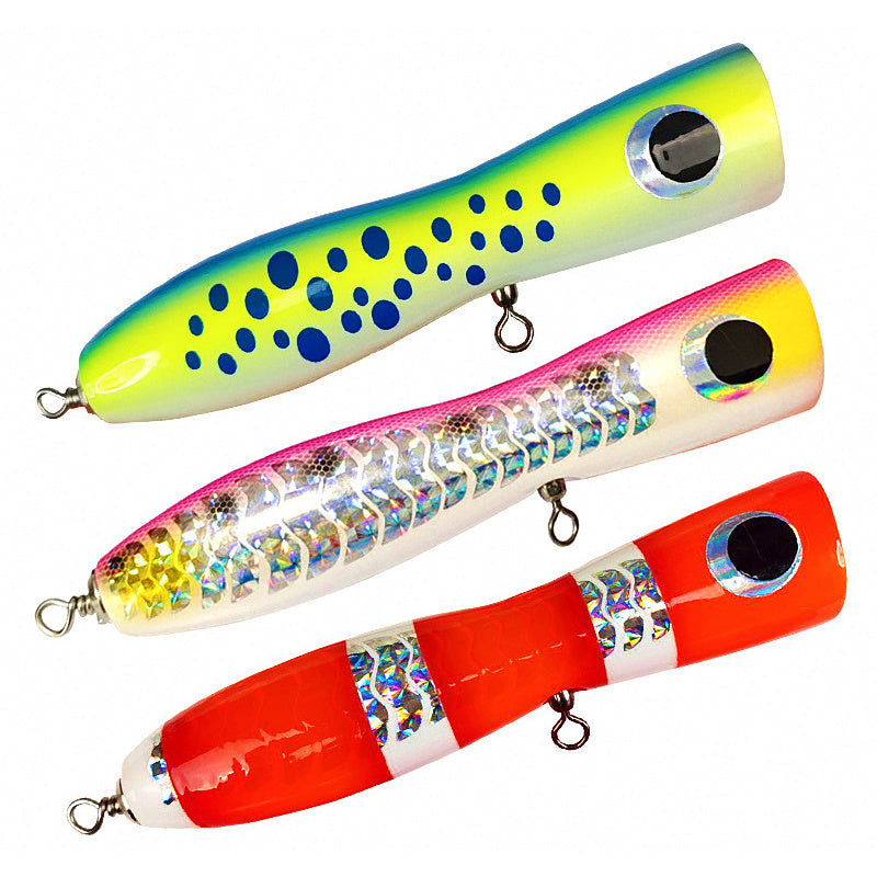 Wooden Popper Lure for Tuna, 100 g (3.5 oz), 20 cm (7.9 in)
