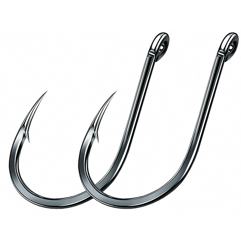 Black Barbed Fishing Hooks, 50 pcs, Sizes 0.3–5