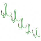 Glow Treble Hooks, Barbed, Sizes 2–10