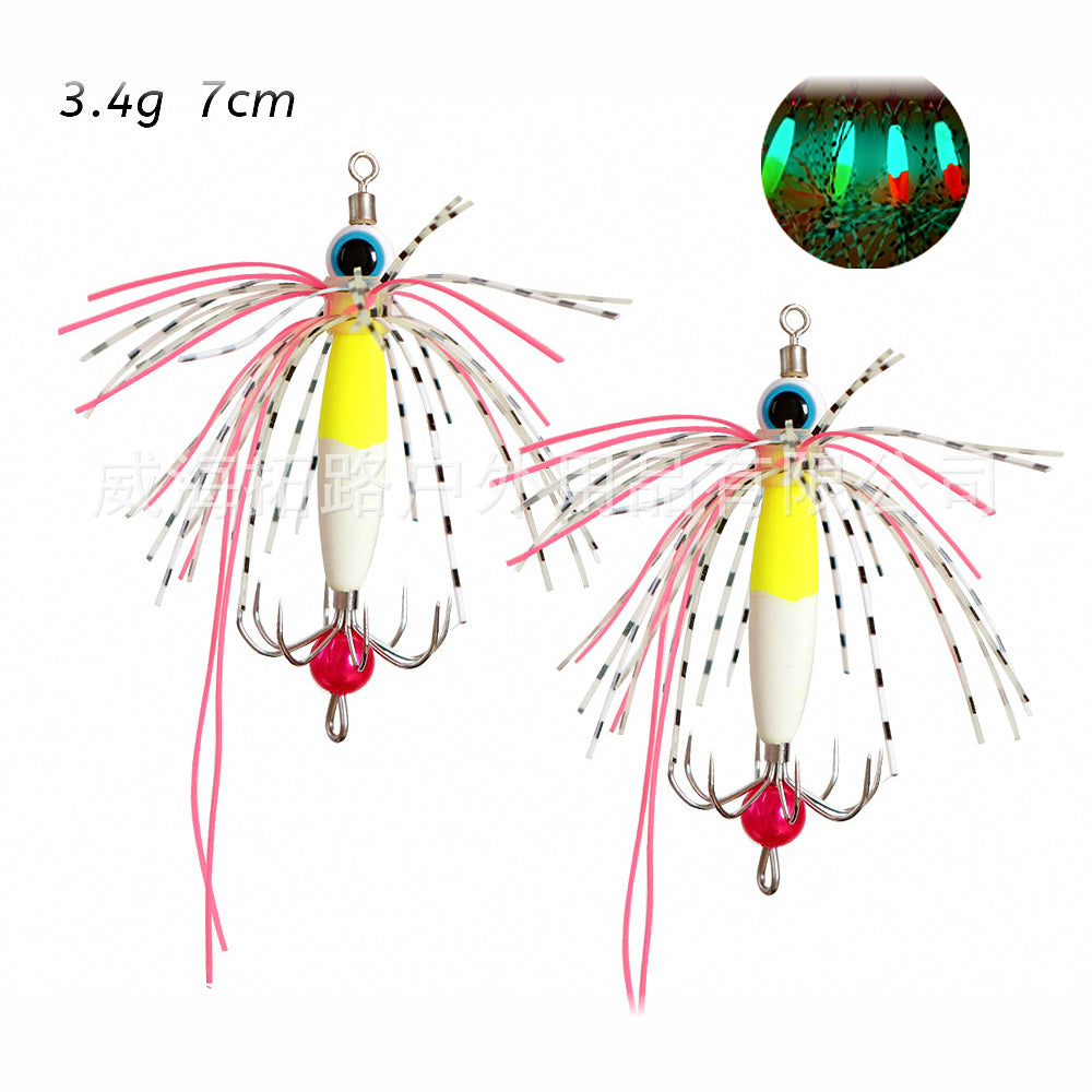 Glow Octopus Skirt Umbrella Rig Lure, 4-Pack