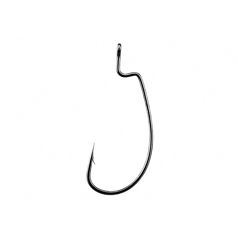 Offset Worm Hooks, High Carbon Steel, Barbed, 15-Pack