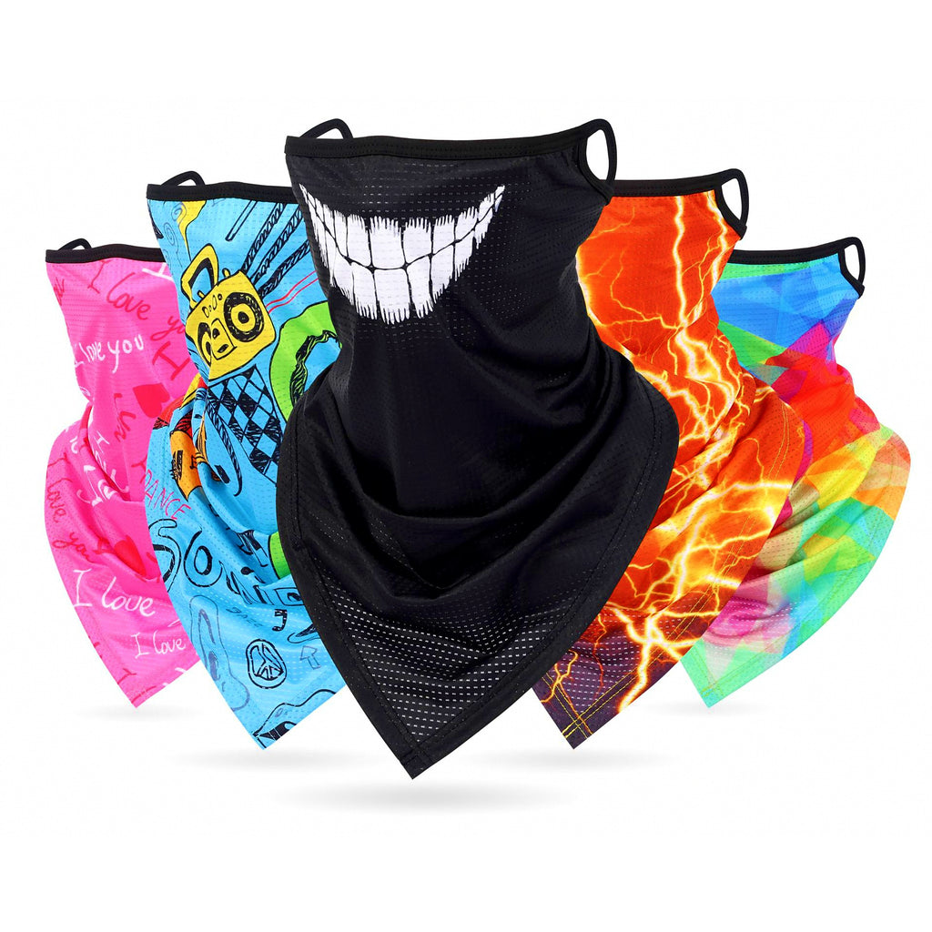 Ear-Loop Triangle Face Cover Neck Gaiter, Ice Silk Mesh