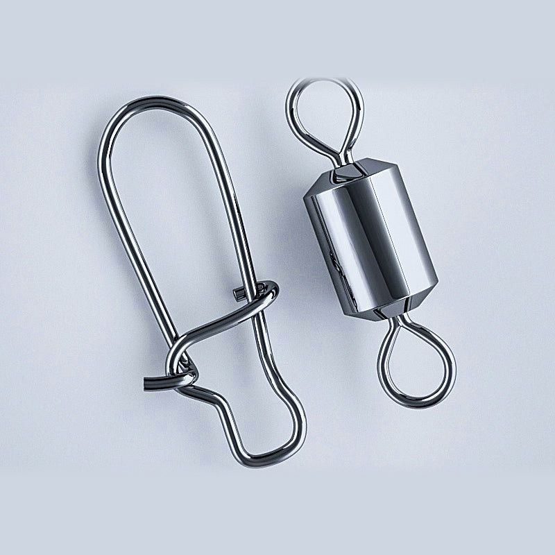 Stainless Steel Fishing Snaps with Figure-8 Ring, Safety Pin Style