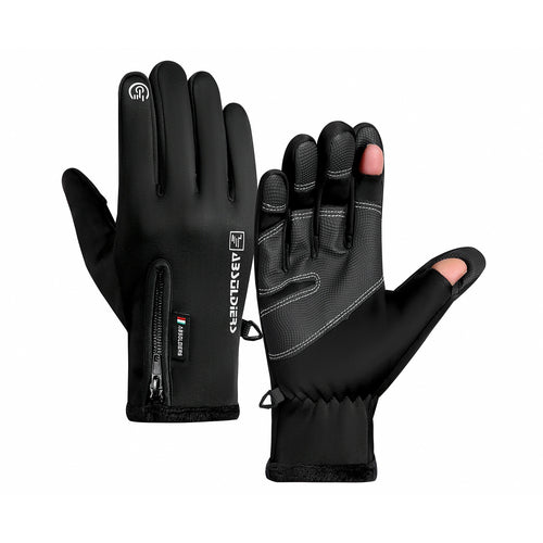 Fleece-Lined Fishing Gloves, Touchscreen, Flip-Top Finger Options