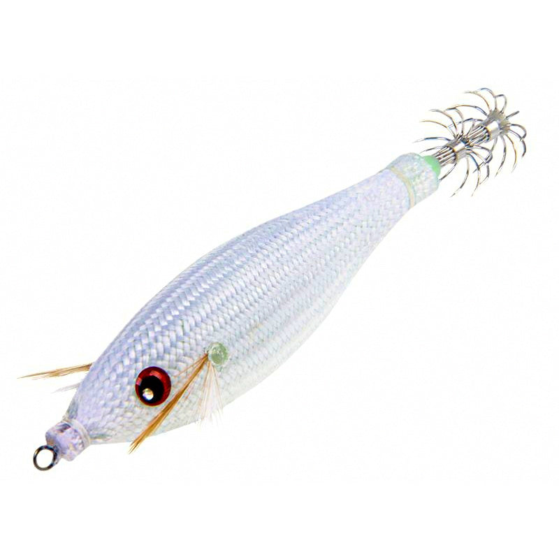 Glow Squid Jig, Wood Shrimp Style, Horizontal Rig